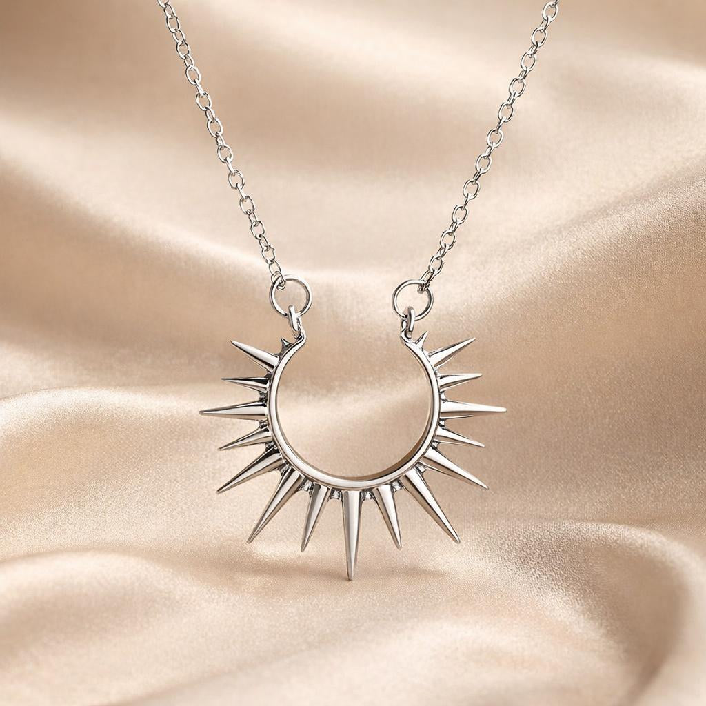 White / Gold Sunflower Pendant Necklace