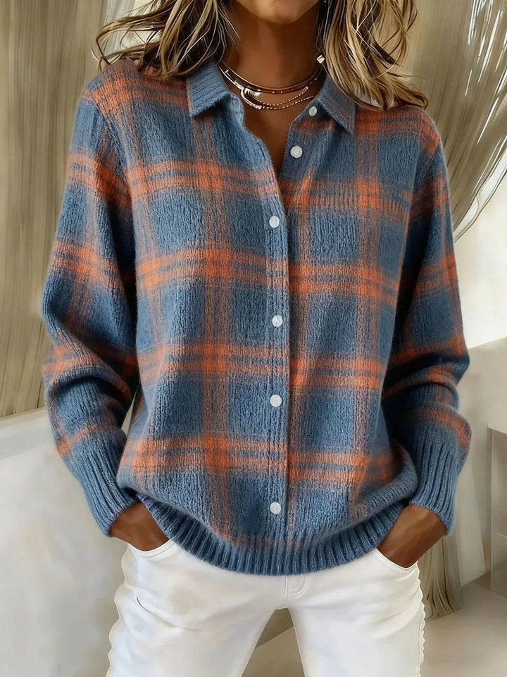 Hollis™ | Cozy Plaid Button Cardigan