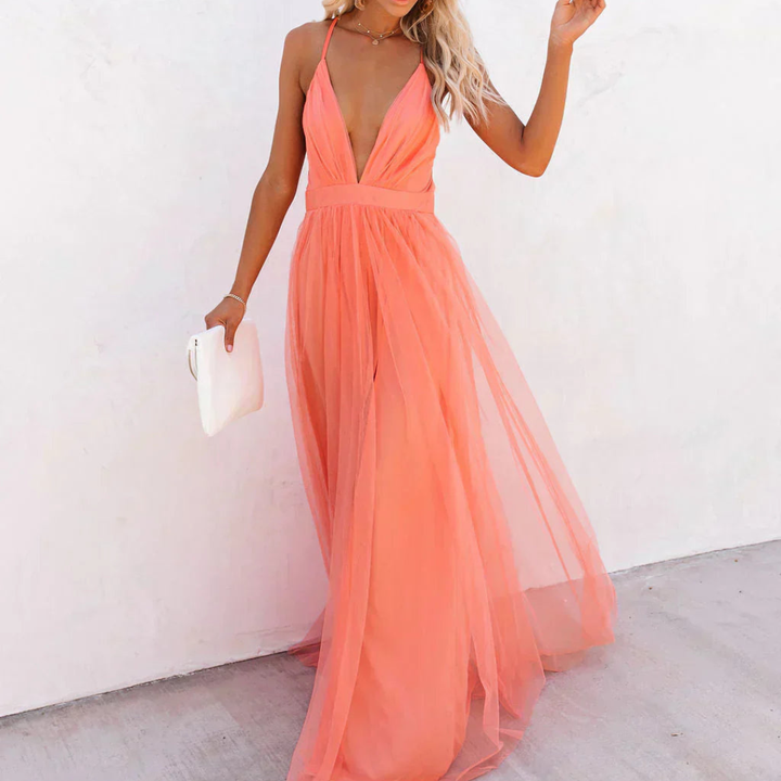 Violet | Coral Glow Maxi Dress