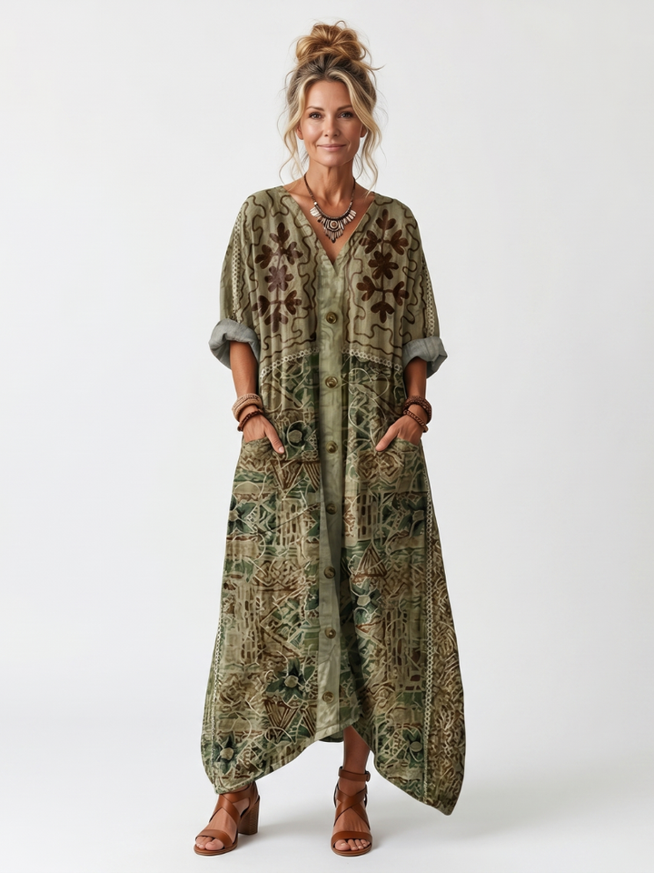 Bellamy™ | Relaxed Button-Front Midi Dress