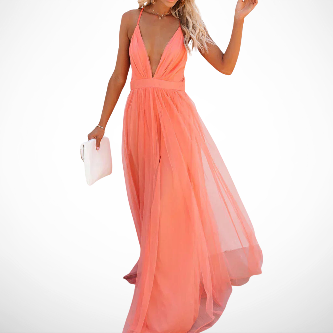 Violet | Coral Glow Maxi Dress