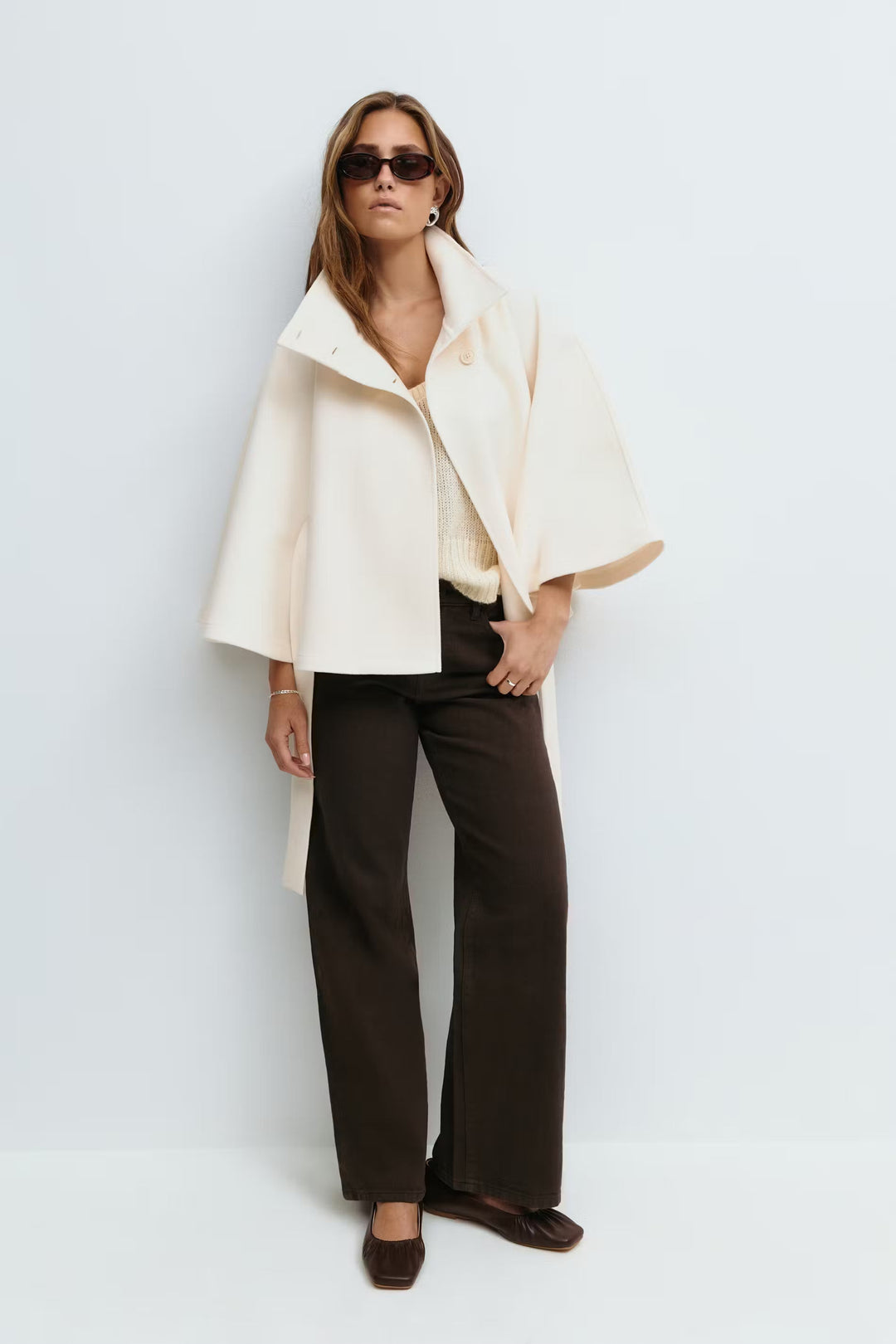 Hannah | Belted Cape Jacket