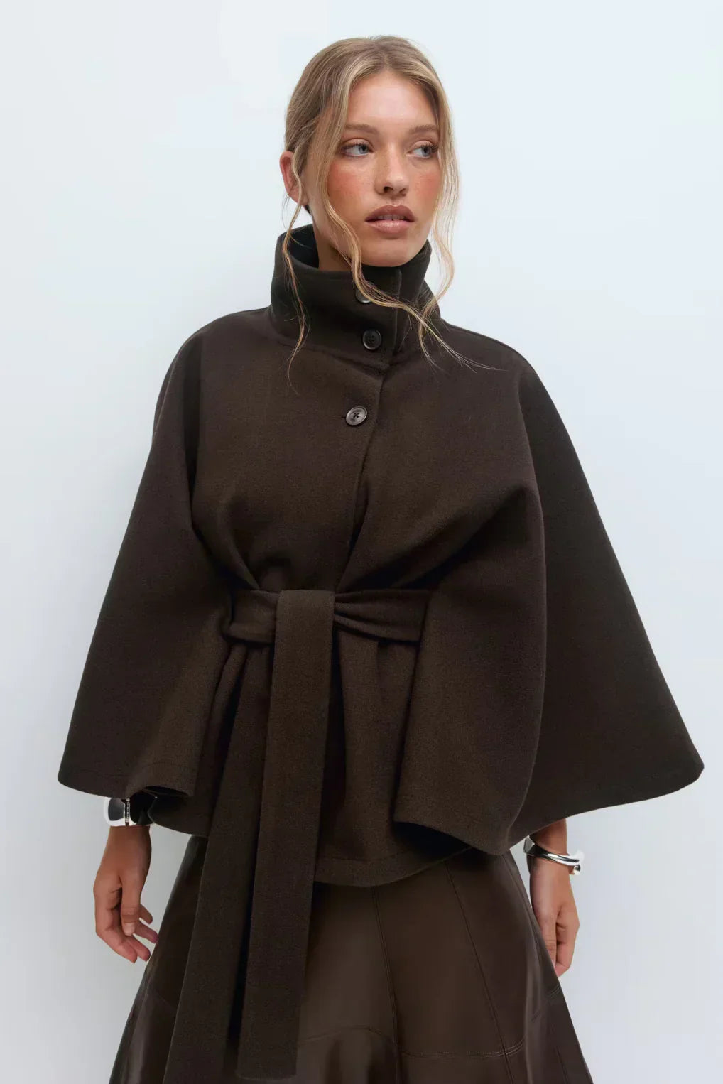 Hannah | Belted Cape Jacket