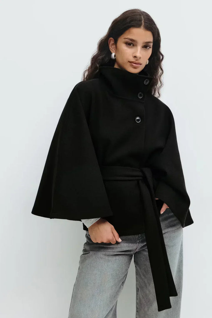 Hannah | Belted Cape Jacket