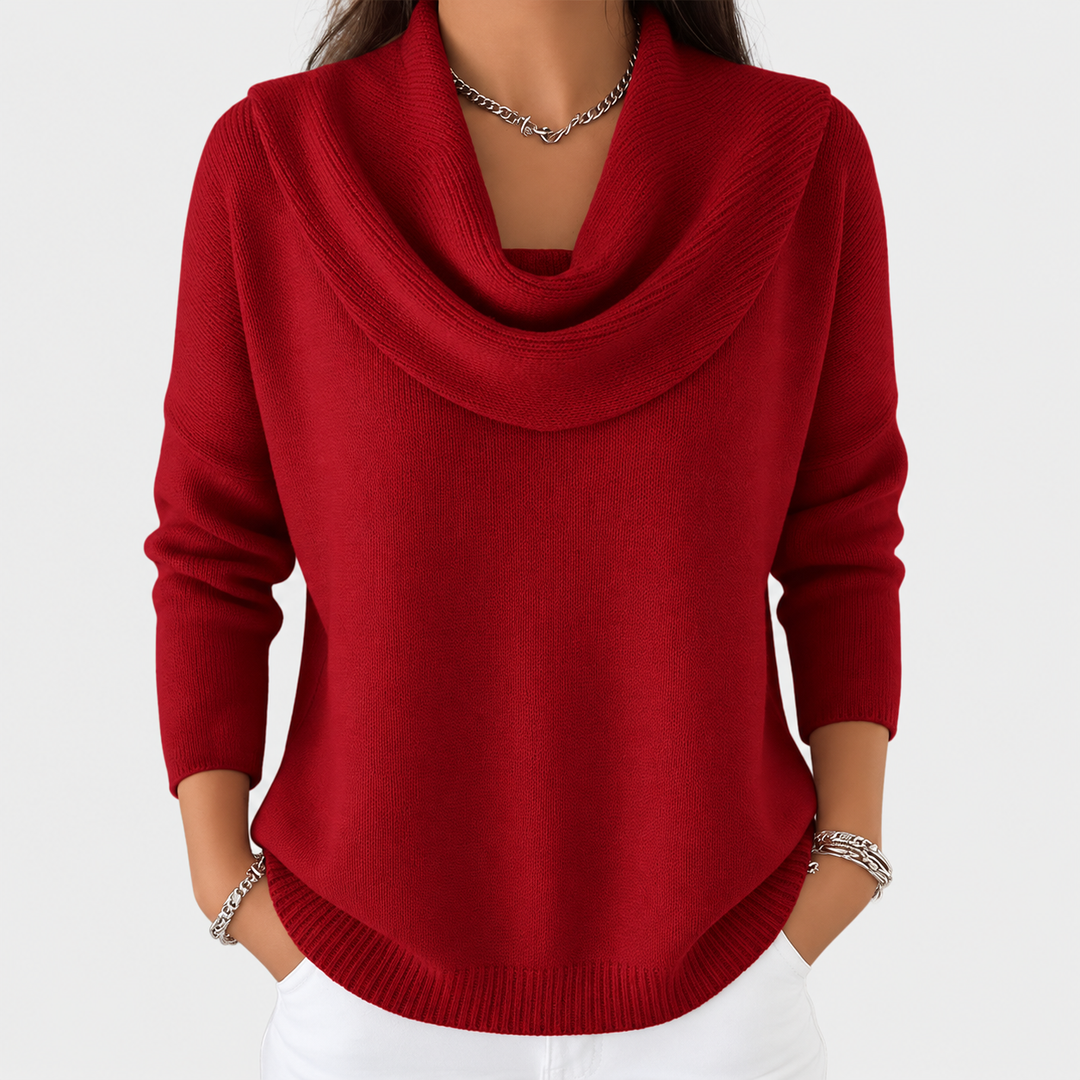 Faye™ | Draped Cowl Neck Sweater