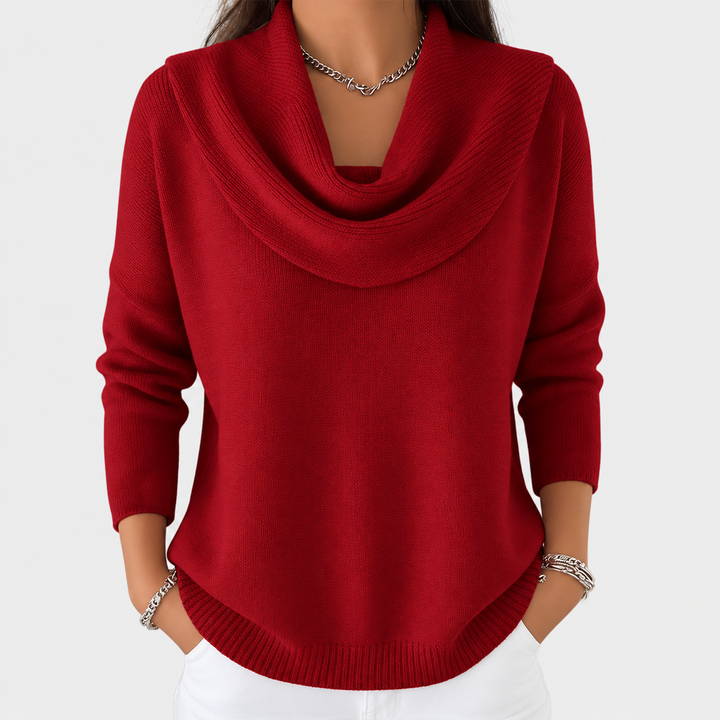 Faye™ | Draped Cowl Neck Sweater