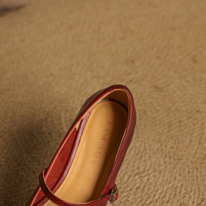 Scarlett™ | Woven Leather Square-Toe Mary Jane Flats