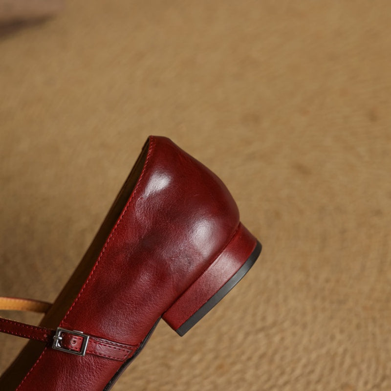 Scarlett™ | Woven Leather Square-Toe Mary Jane Flats