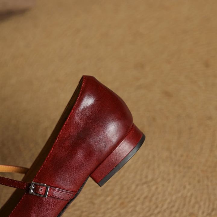 Scarlett™ | Woven Leather Square-Toe Mary Jane Flats