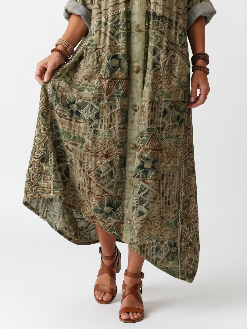 Bellamy™ | Relaxed Button-Front Midi Dress