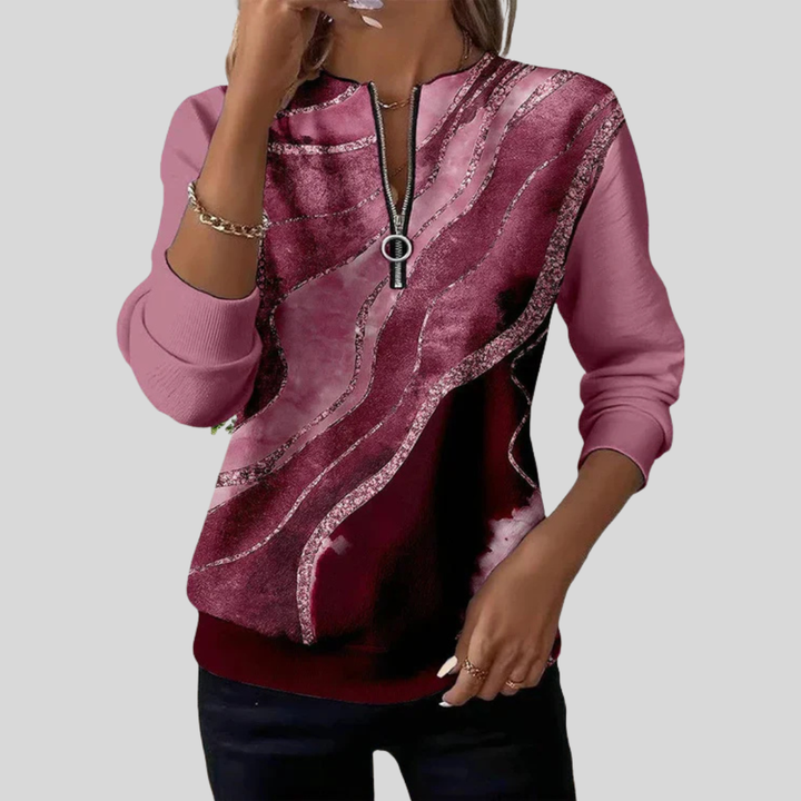 Eloise™ | Vintage Wave Half-Zip Sweatshirt