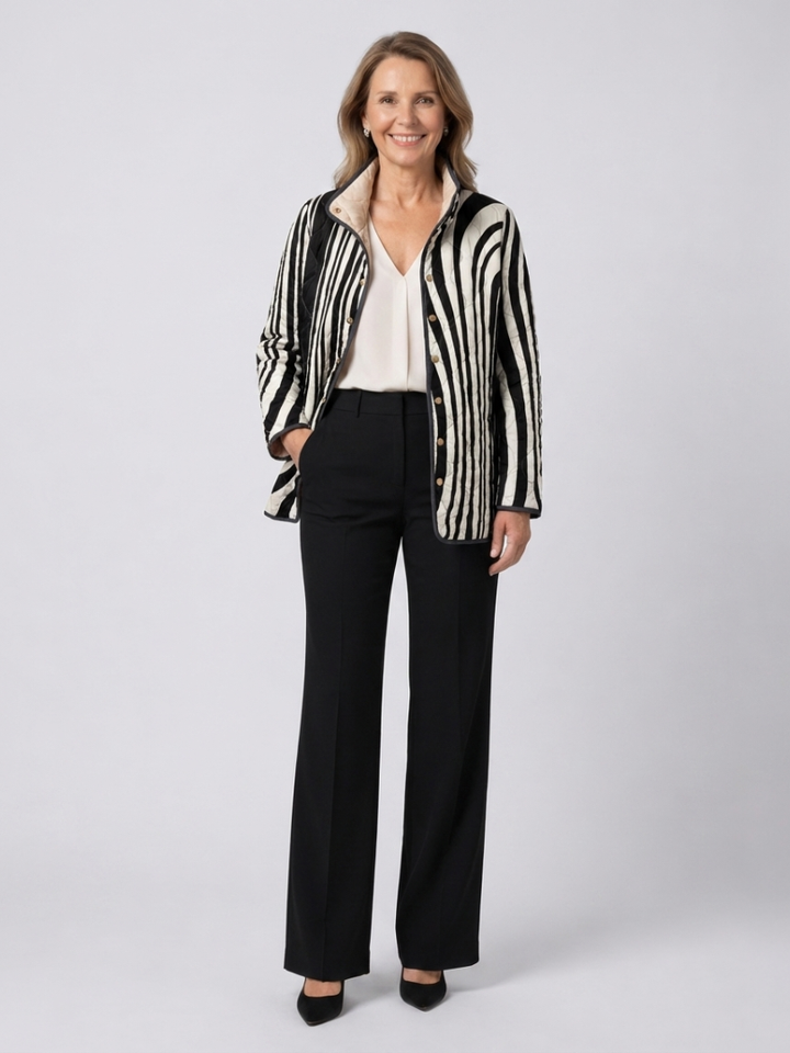 Edith™ | Graphic Zebra Quilted Jacket