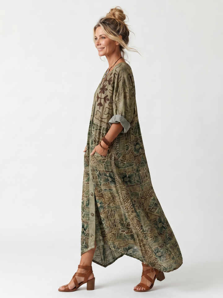 Bellamy™ | Relaxed Button-Front Midi Dress
