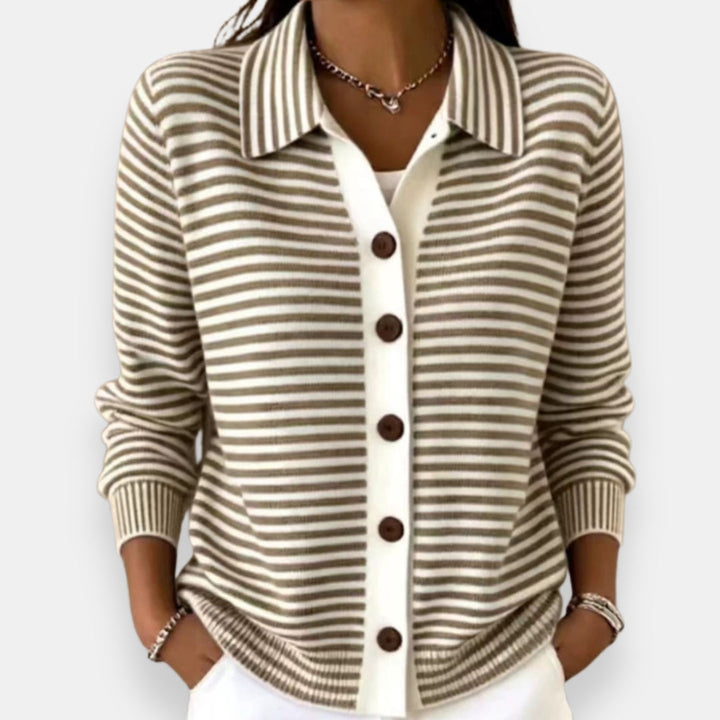 June™ | Classic Striped Collared Cardigan