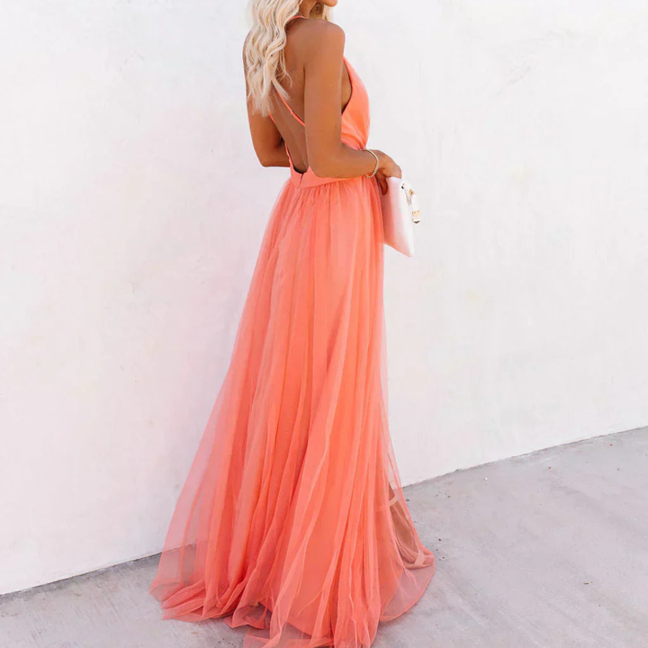Violet | Coral Glow Maxi Dress