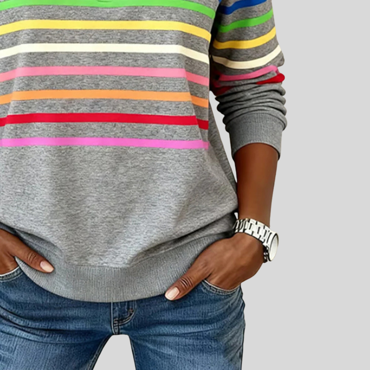 Iris™ | Rainbow Stripe Quarter-Zip Sweatshirt