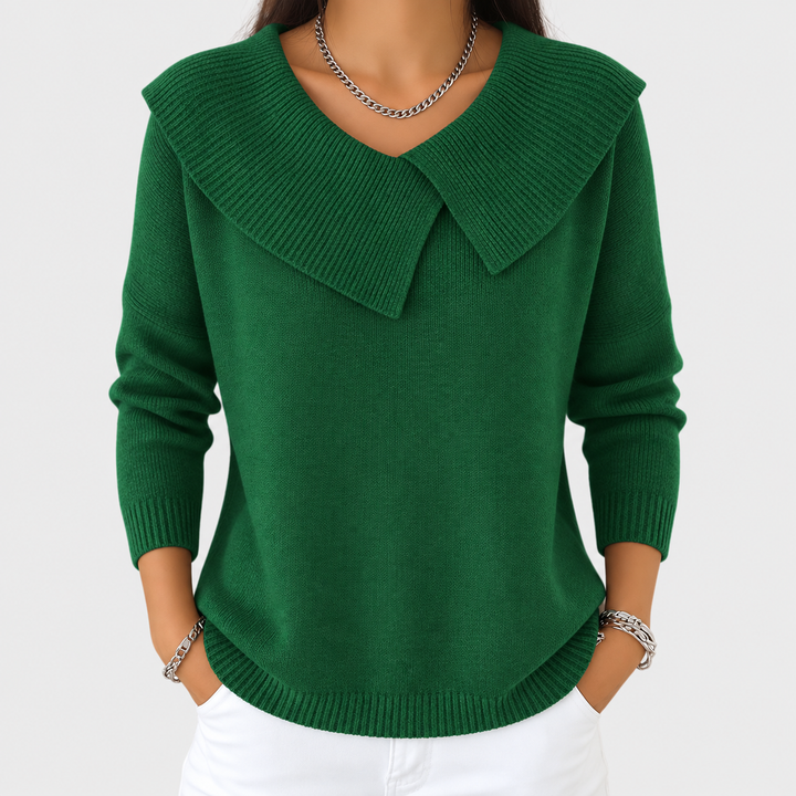 Simone™ | Pleated Collar Knit Sweater