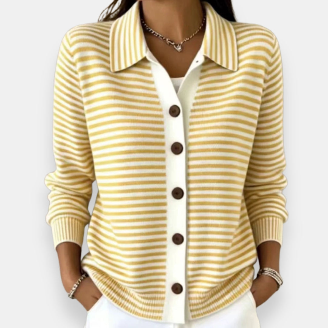 June™ | Classic Striped Collared Cardigan