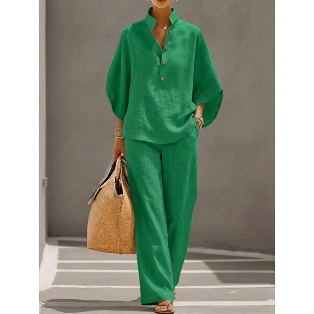 Olivia | Elegant 2-Piece Cotton-Linen Set