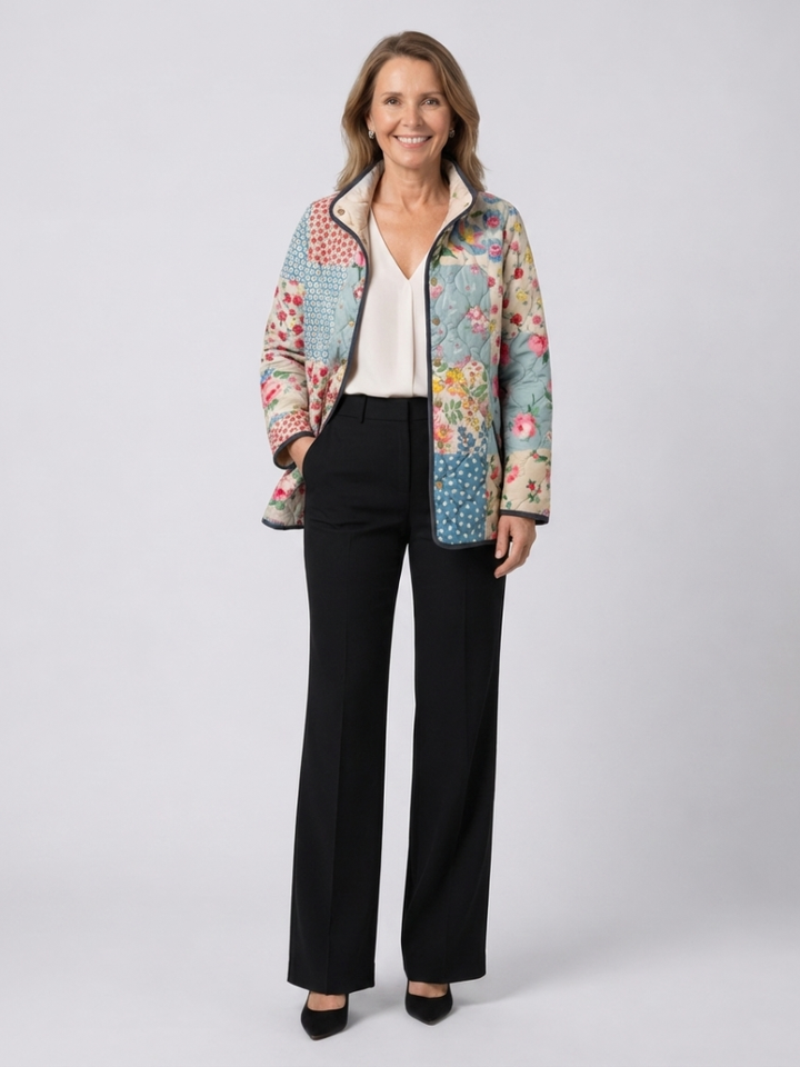 Genevieve™ | Floral Patchwork Quilted Jacket