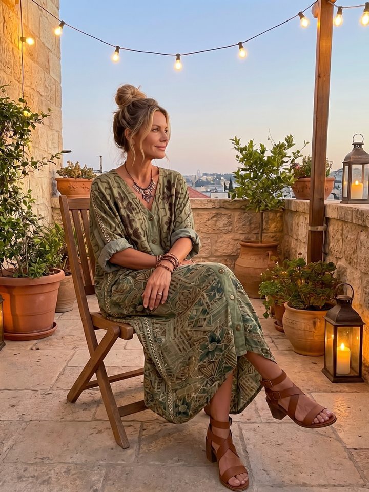 Bellamy™ | Relaxed Button-Front Midi Dress