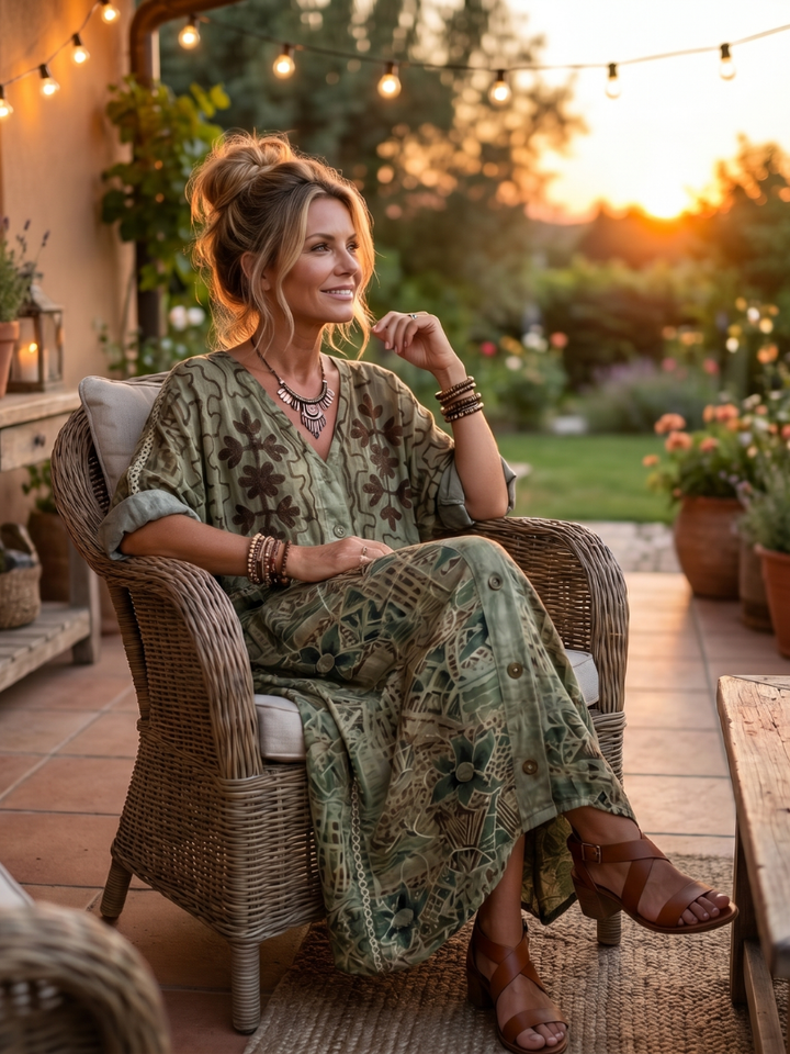 Bellamy™ | Relaxed Button-Front Midi Dress