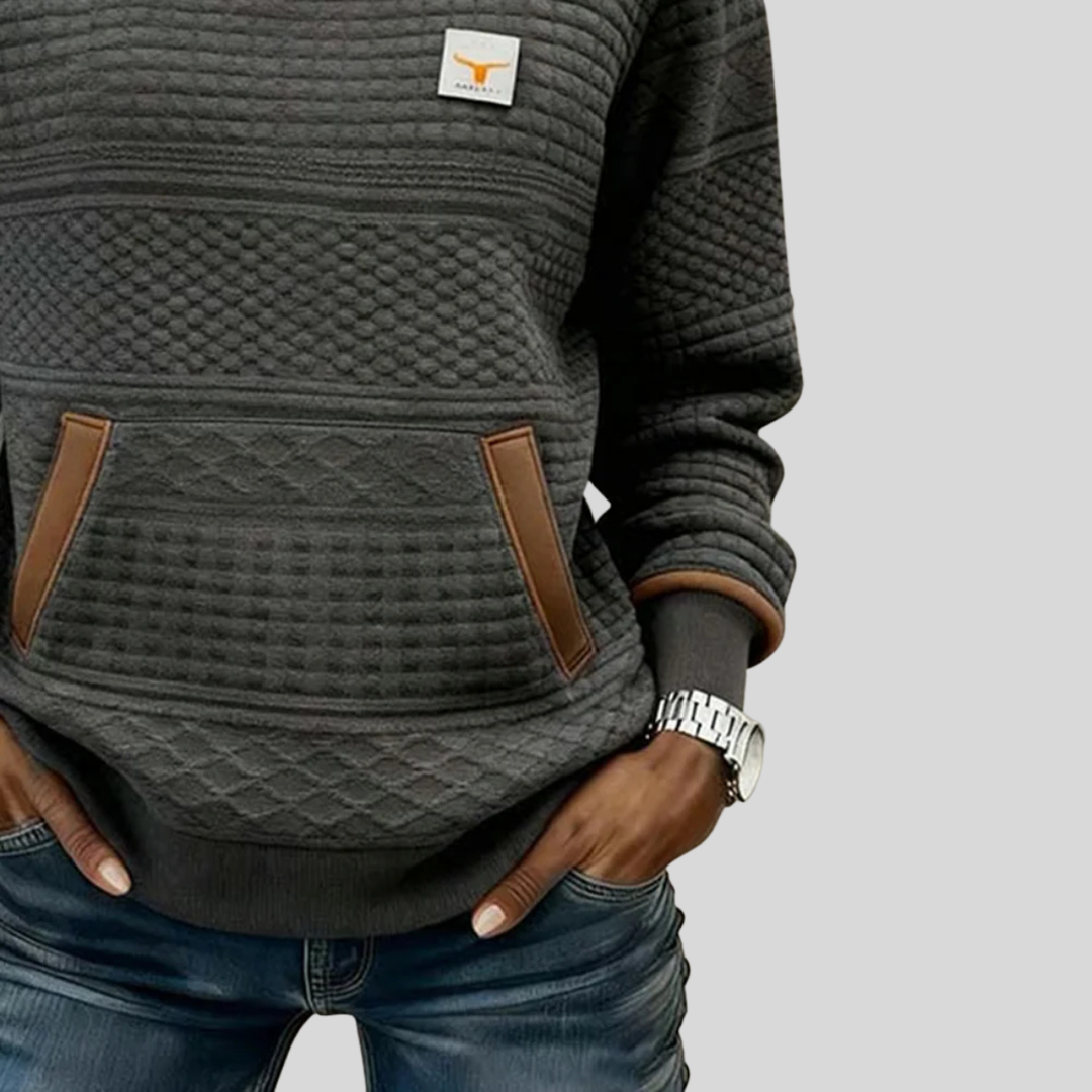 Miriam™ | Textured Colorblock Crew Neck Sweatshirt