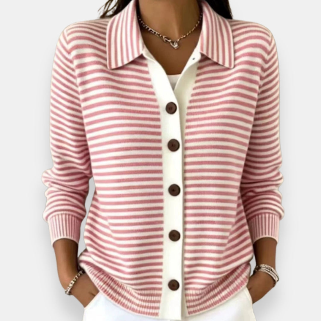 June™ | Classic Striped Collared Cardigan