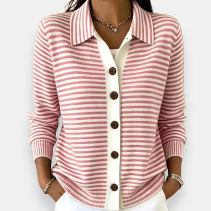 June™ | Classic Striped Collared Cardigan