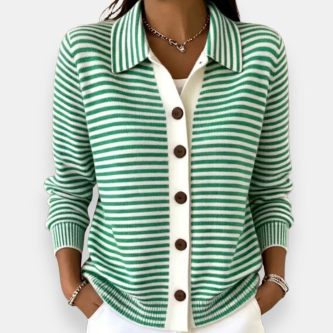June™ | Classic Striped Collared Cardigan