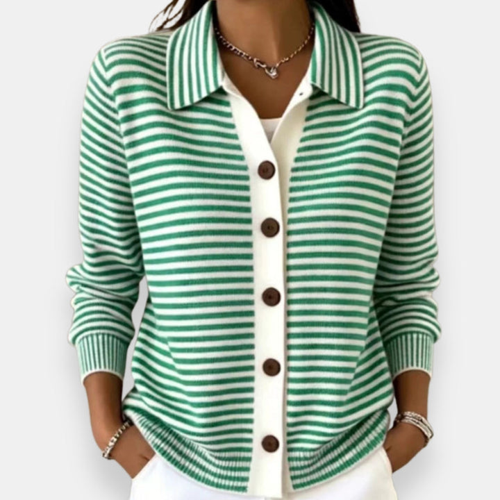 June™ | Classic Striped Collared Cardigan
