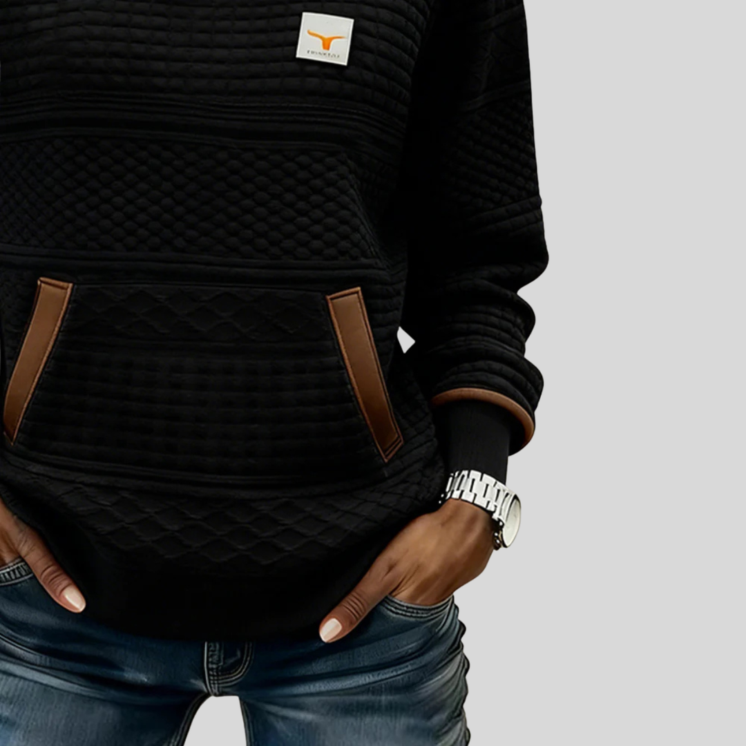 Miriam™ | Textured Colorblock Crew Neck Sweatshirt