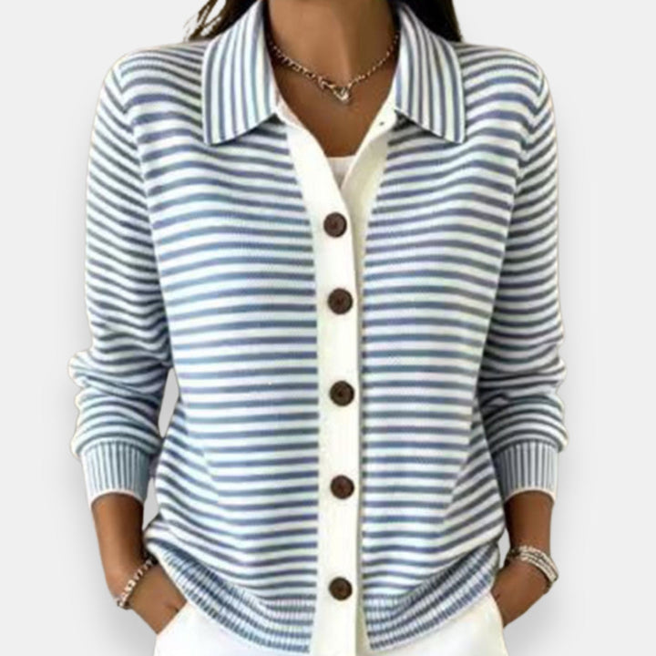 June™ | Classic Striped Collared Cardigan
