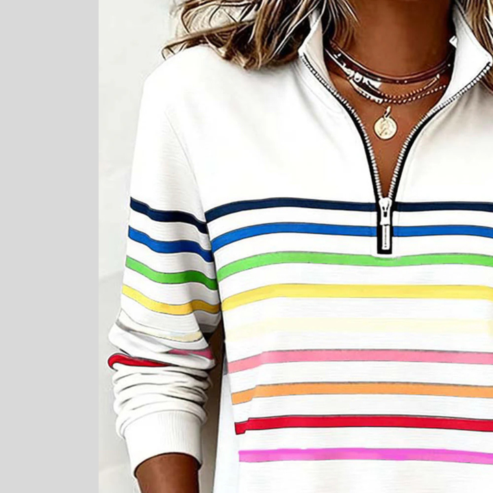 Iris™ | Rainbow Stripe Quarter-Zip Sweatshirt