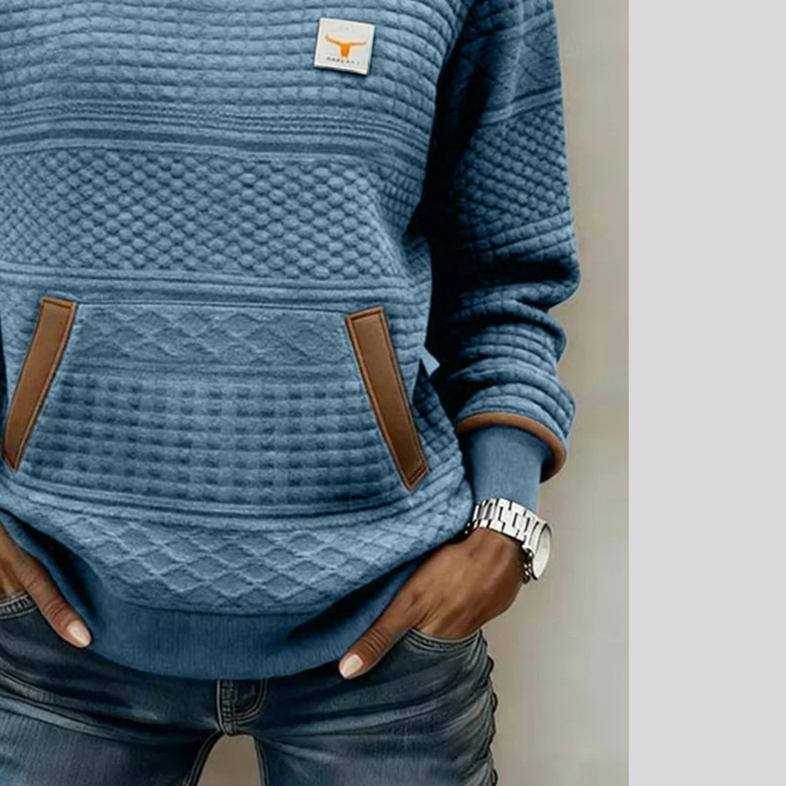 Miriam™ | Textured Colorblock Crew Neck Sweatshirt