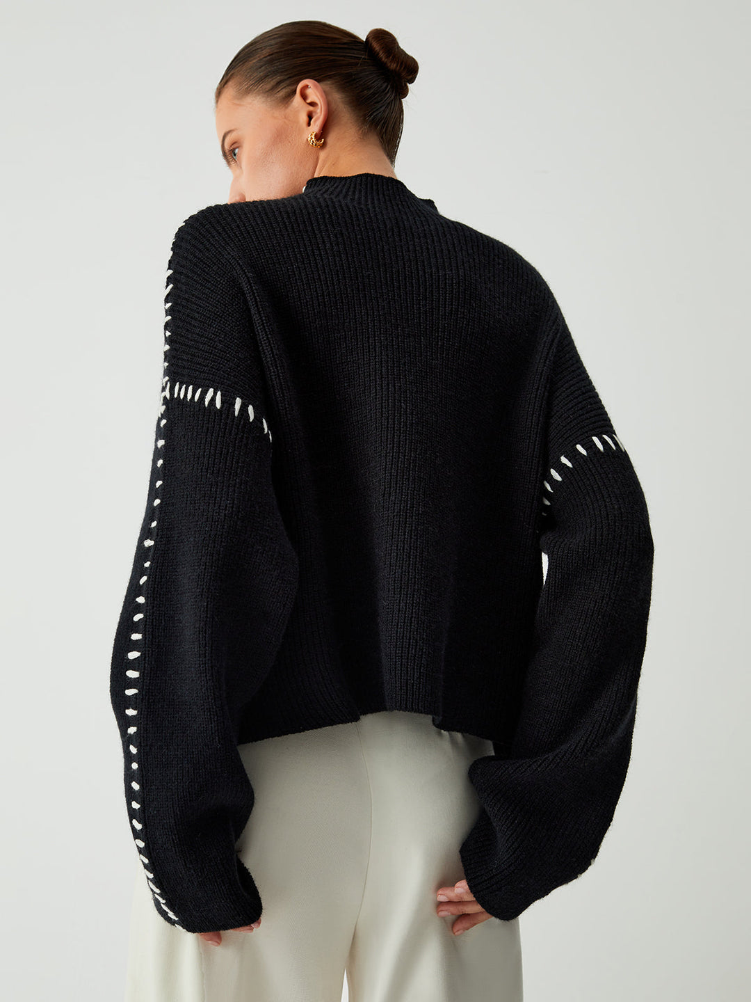 Alma | Turtleneck Sweater with Piqué Details