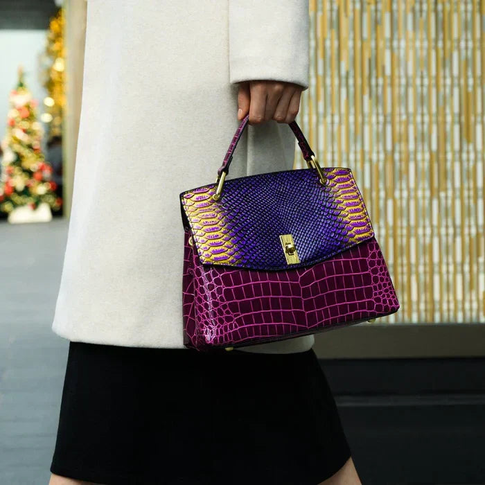 Riley | Bold Croc-Embossed Shoulder Bag