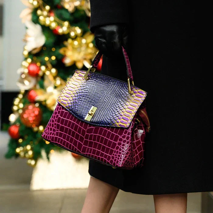 Riley | Bold Croc-Embossed Shoulder Bag