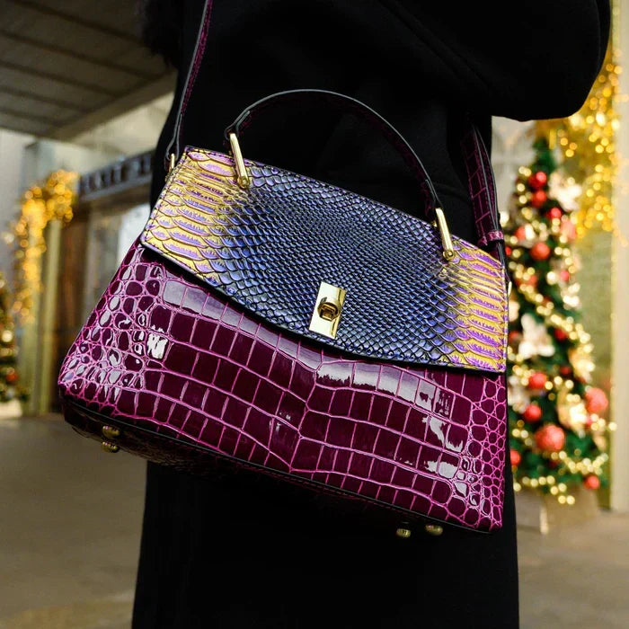 Riley | Bold Croc-Embossed Shoulder Bag