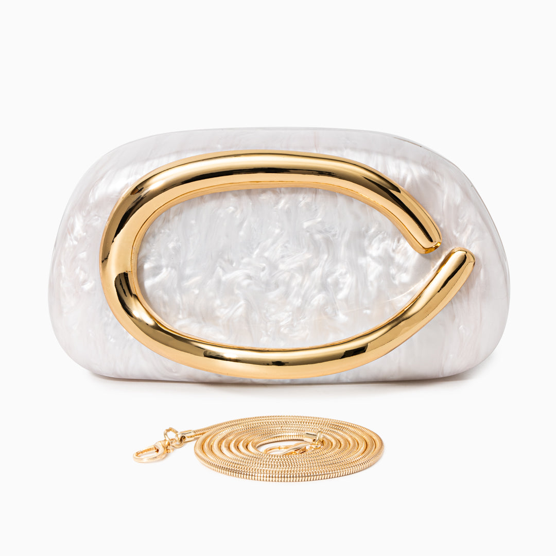 Aurora | Elegance Redefined – Pearlescent Sculptural Clutch