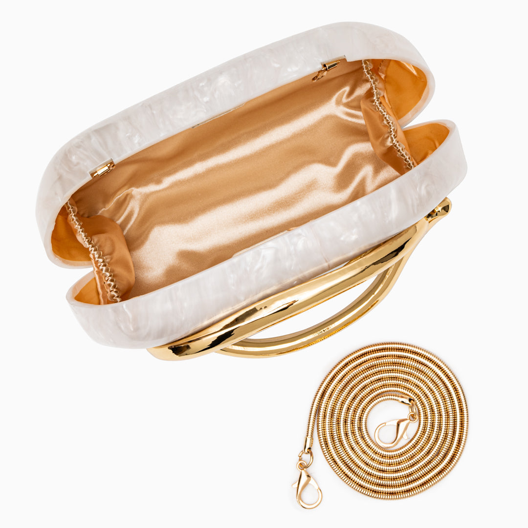 Aurora | Elegance Redefined – Pearlescent Sculptural Clutch