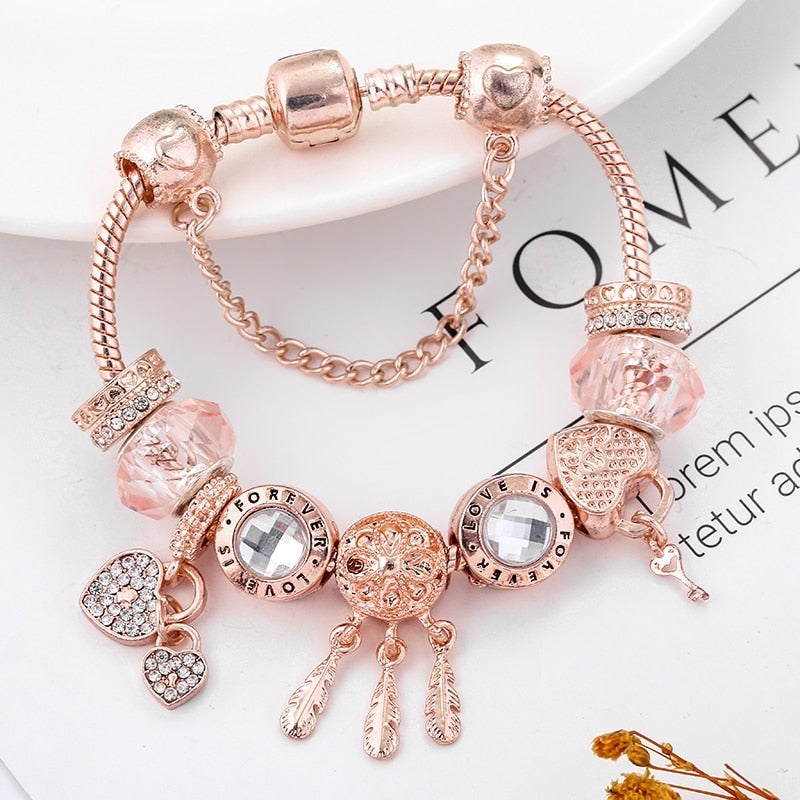 Georgia | Sterling Silver Rose Dreamcatcher Bracelet