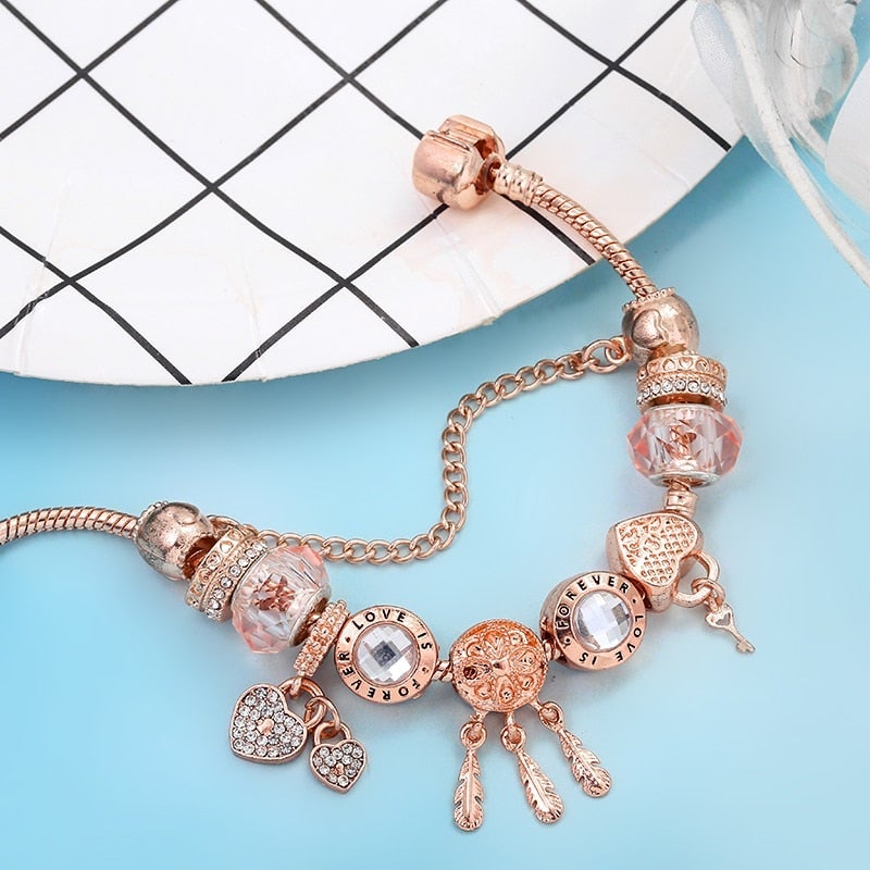Georgia | Sterling Silver Rose Dreamcatcher Bracelet
