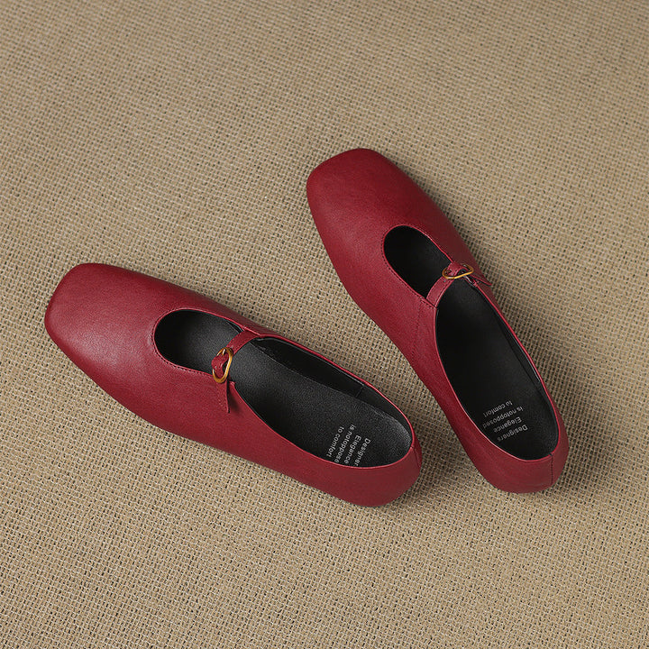 Nellie™ | High-Vamp Leather Mary Jane Flats
