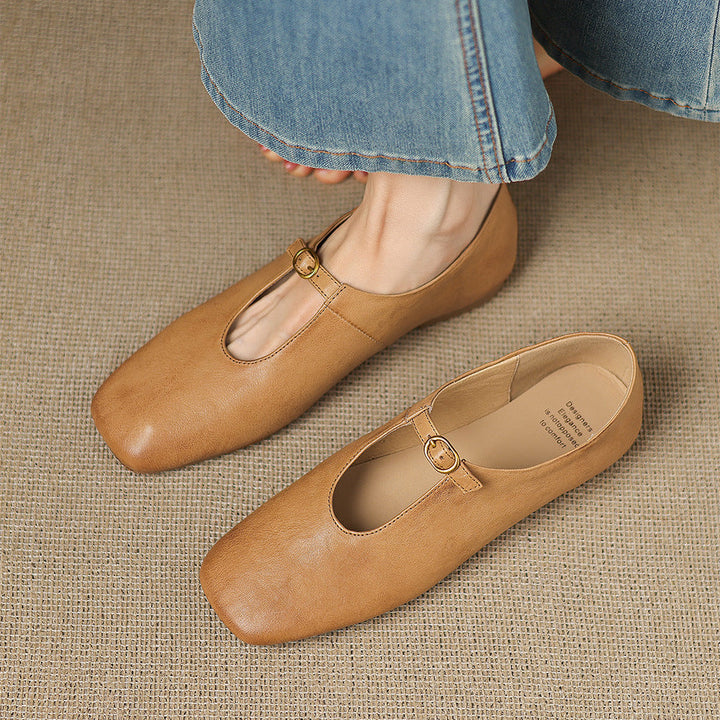 Nellie™ | High-Vamp Leather Mary Jane Flats