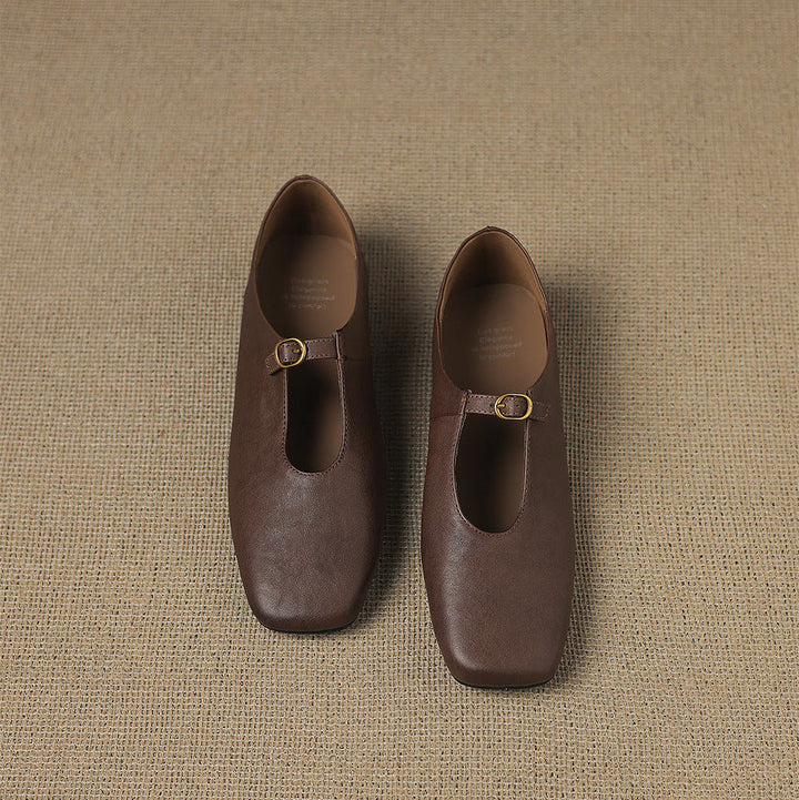 Nellie™ | High-Vamp Leather Mary Jane Flats