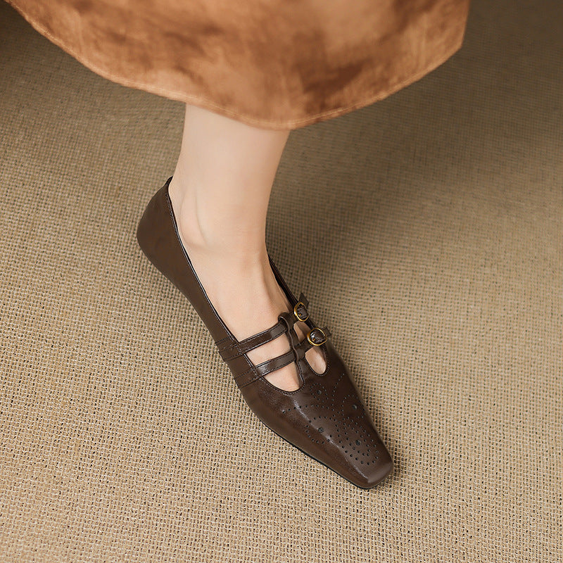 Lacey™ | Brogue Double-Strap Wedge Mary Janes