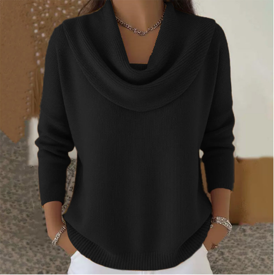 Faye™ | Draped Cowl Neck Sweater