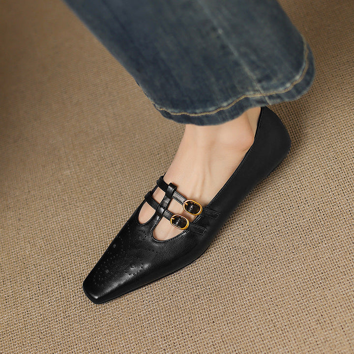 Lacey™ | Brogue Double-Strap Wedge Mary Janes
