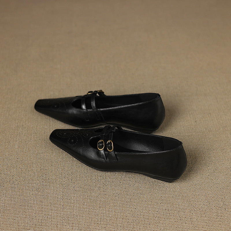 Lacey™ | Brogue Double-Strap Wedge Mary Janes